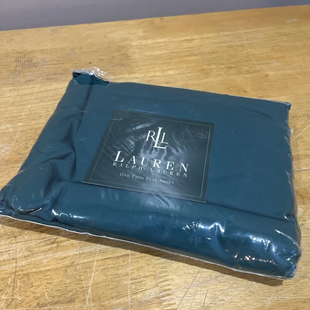 Vintage Ralph Lauren Sheet‎ Twin Flat Hunter Green Woodlands 100% Cotton